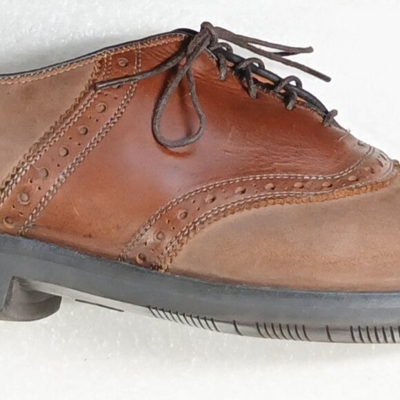 Allen Edmonds Greenwood Saddle Oxford 10.5 D Brown Nubuck Leather USA VGUC